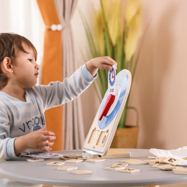 VIGA Drewniany Zegar Nauka Zegara  Czasu Montessori - 006
