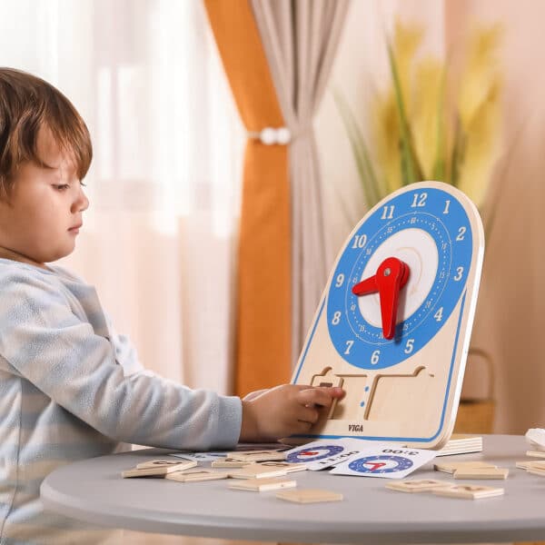 VIGA Drewniany Zegar Nauka Zegara  Czasu Montessori - 007