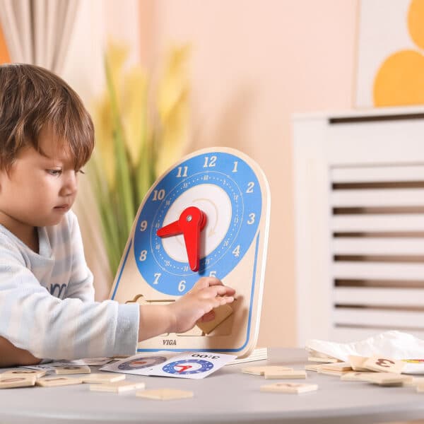 VIGA Drewniany Zegar Nauka Zegara  Czasu Montessori - 008