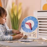VIGA Drewniany Zegar Nauka Zegara  Czasu Montessori - 009