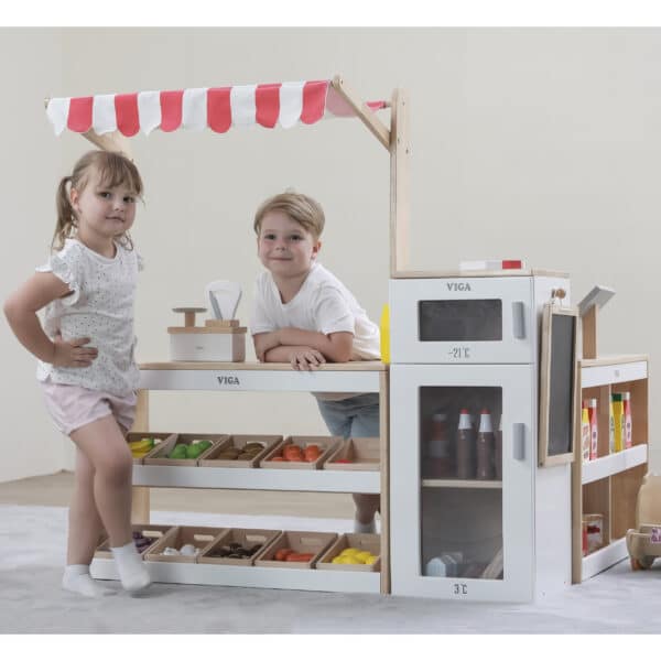 Drewniany Duży Sklep i Stragan Viga XXL – Lada Sklepowa Montessori - 002