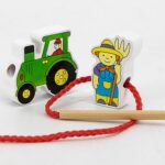 VIGA Drewniana Przeplatanka Klocki Farma do Nawlekania Montessori - 004