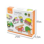 VIGA Drewniana Przeplatanka Klocki Farma do Nawlekania Montessori - 007