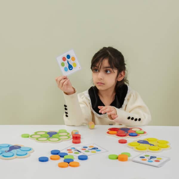 VIGA Drewniana Gra Dopasuj Kolory Pawi Ogon Montessori + Karty - 002