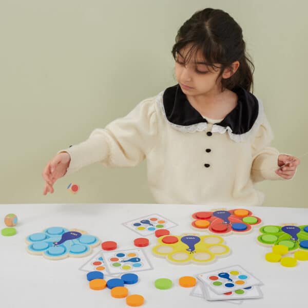 VIGA Drewniana Gra Dopasuj Kolory Pawi Ogon Montessori + Karty - 004