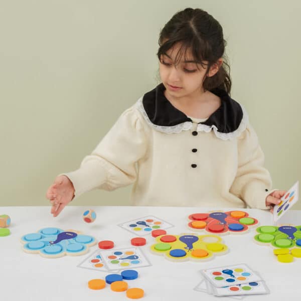 VIGA Drewniana Gra Dopasuj Kolory Pawi Ogon Montessori + Karty - 005
