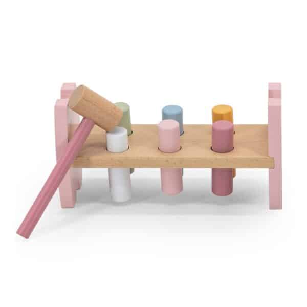 VIGA PolarB Drewniana Przebijanka Wbijanka z Młoteczkiem Lisek Montessori - 004