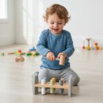 Viga PolarB Drewniana Przebijanka Wbijanka z Młoteczkiem Pingwinek Montessori - 003