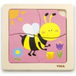 Poręczne puzzle drewniane Pszczoła 15x15 cm dla niemowląt - Viga - 004