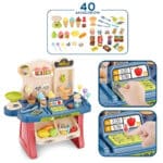 WOOPIE Sklep Supermarket Wózek na Zakupy Lody Słodycze + 40 Akc. - 009