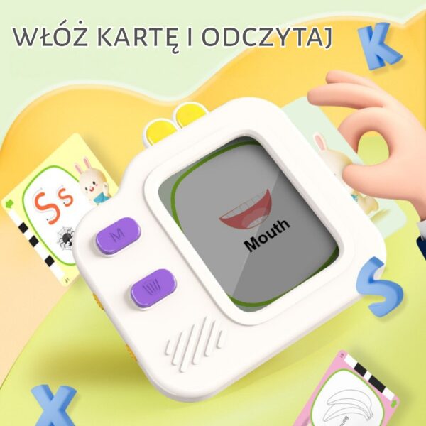 WOOPIE Tablet Graficzny Znikopis do Nauki Rysowania i Angielskiego Czytnik Kart 120 szt. - 003
