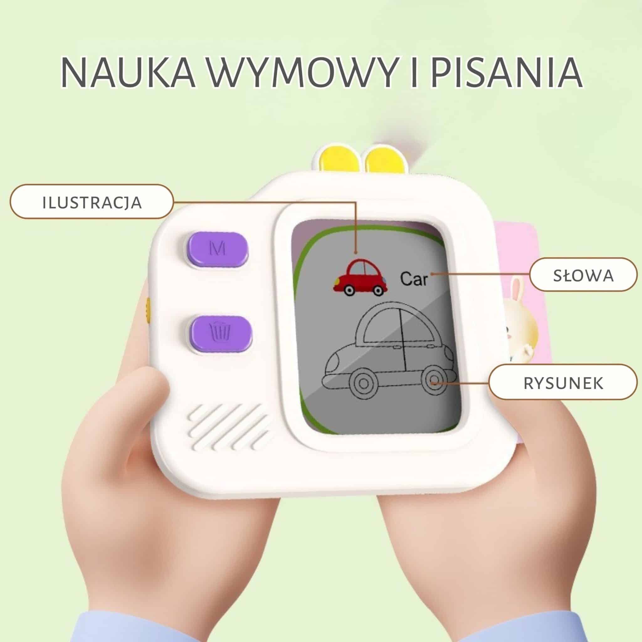 WOOPIE Tablet Graficzny Znikopis do Nauki Rysowania i Angielskiego Czytnik Kart 120 szt. - 004
