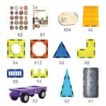 WOOPIE Klocki Magnetyczne 3D Zestaw Zamek Pojazdy 71el. - 004
