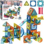 WOOPIE Klocki Magnetyczne Konstrukcyjne 3D Zestaw Edukacyjny Tor Kulkowy 42 el. - 001