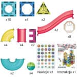 WOOPIE Klocki Magnetyczne Konstrukcyjne 3D Zestaw Edukacyjny Tor Kulkowy 42 el. - 004