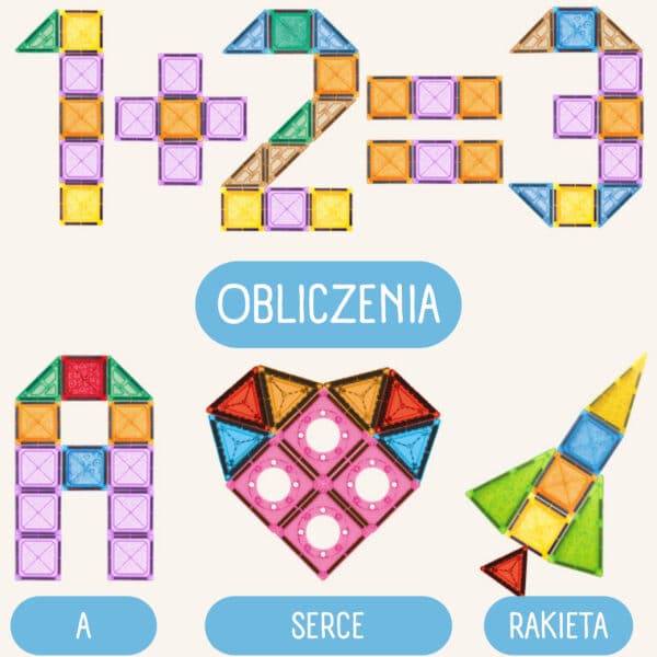 WOOPIE Klocki Magnetyczne Konstrukcyjne 3D Zestaw Edukacyjny Zamek Pojazdy110el.. - 004