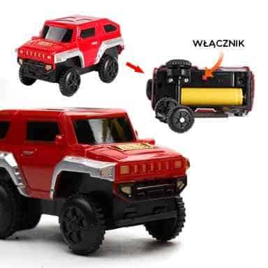 WOOPIE Kolejka Elektryczna 2w1 Tor Wyścigowy Pociąg Wiadukt Auto XXL 192 el. - 013