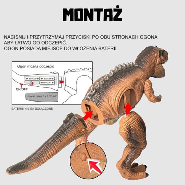 WOOPIE Dinozaur Zdalnie Sterowany RC Robot T-Rex - 009