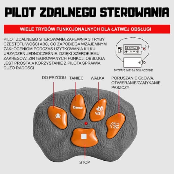 WOOPIE Dinozaur Zdalnie Sterowany RC Robot T-Rex - 010