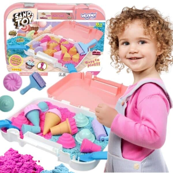 WOOPIE Zestaw Piasek Kinetyczny Lody w Walizce 1kg + Akcesoria - 001