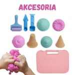 WOOPIE Zestaw Piasek Kinetyczny Lody w Walizce 1kg + Akcesoria - 002