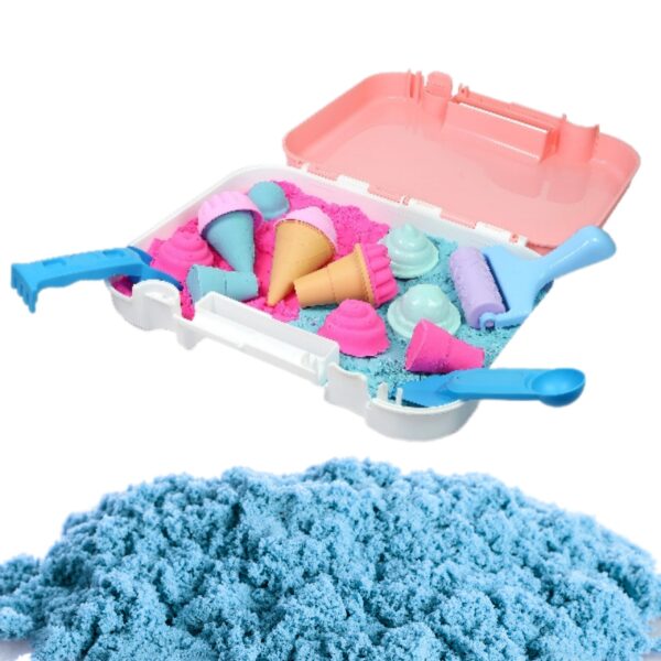 WOOPIE Zestaw Piasek Kinetyczny Lody w Walizce 1kg + Akcesoria - 004
