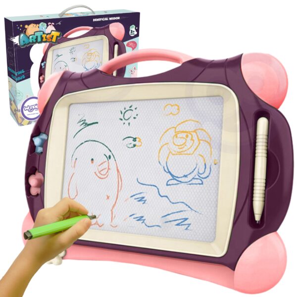 WOOPIE Znikopis Tablica Magnetyczna Kolorowa + 2 Stempelki Fioletowy - 001