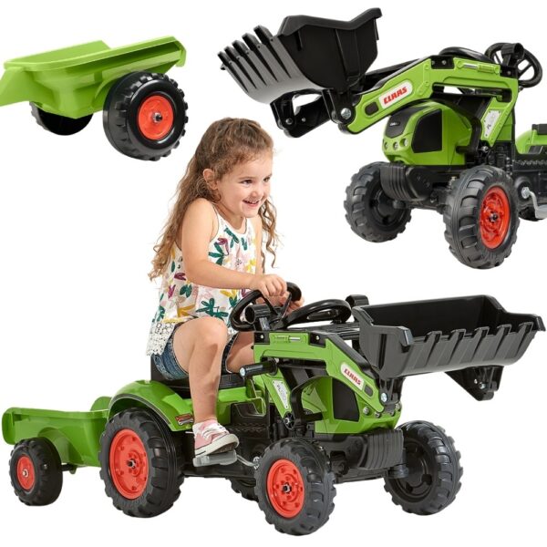 FALK Traktor na Pedały z Ładowarką i Przyczepą Claas 2-5 lat - 001