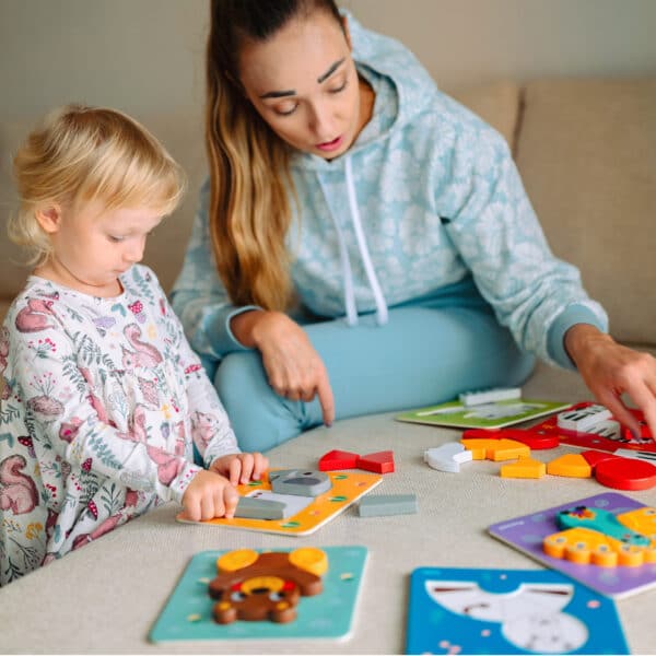 WOOPIE GREEN Układanka Drewniana Klocki Zwierzątka Montessori FSC 34el. - 002