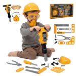 WOOPIE Zestaw Narzędzi Małego Majsterkowicza Gogle Kask Młot Pneumatyczny 21el. - 001