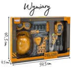 WOOPIE Zestaw Narzędzi Małego Majsterkowicza Gogle Kask Młot Pneumatyczny 21el. - 006