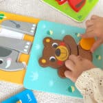 WOOPIE GREEN Układanka Drewniana Klocki Zwierzątka Montessori FSC 34el. - 003