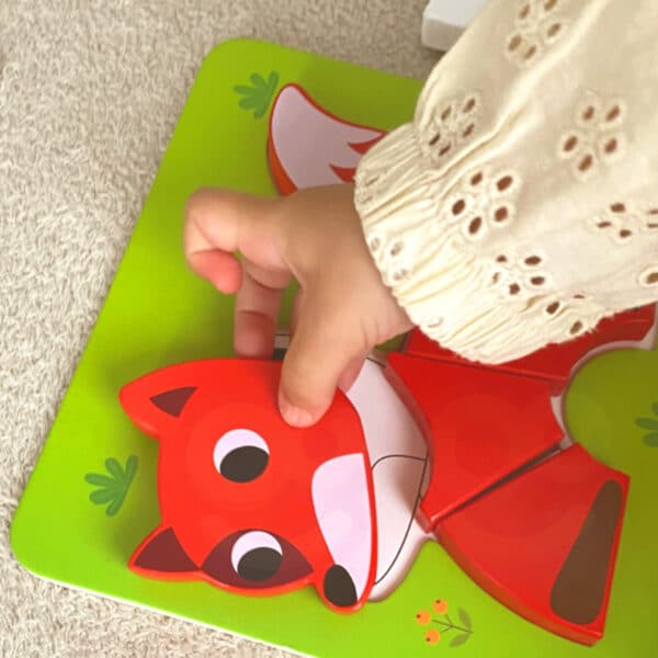 WOOPIE GREEN Układanka Drewniana Klocki Zwierzątka Montessori FSC 34el. - 005