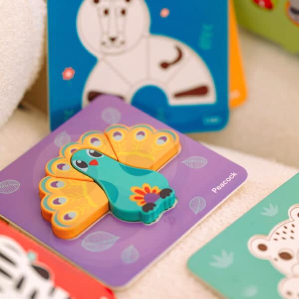 WOOPIE GREEN Układanka Drewniana Klocki Zwierzątka Montessori FSC 34el. - 006