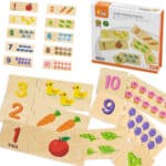 Nauka Liczenia i Cyfr Puzzle Drewniane 20 el. Viga Montessori - 001