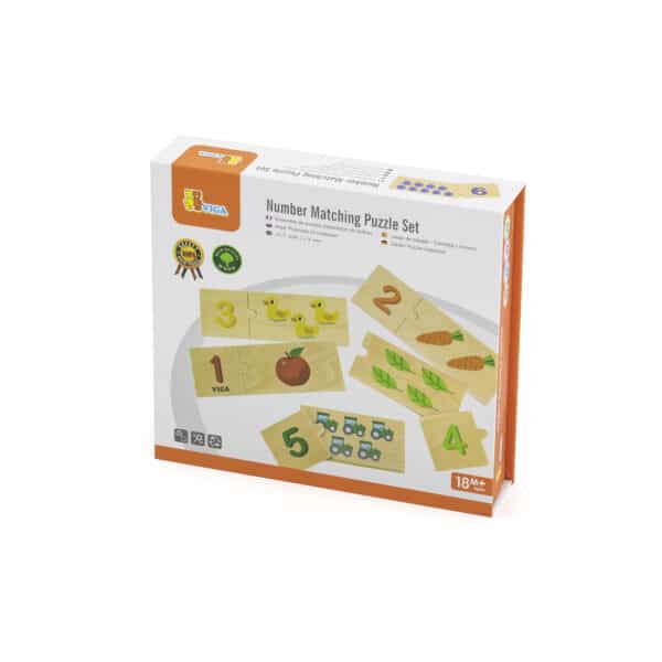 Nauka Liczenia i Cyfr Puzzle Drewniane 20 el. Viga Montessori - 006