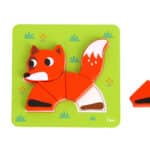 WOOPIE GREEN Układanka Drewniana Klocki Zwierzątka Montessori FSC 34el. - 009