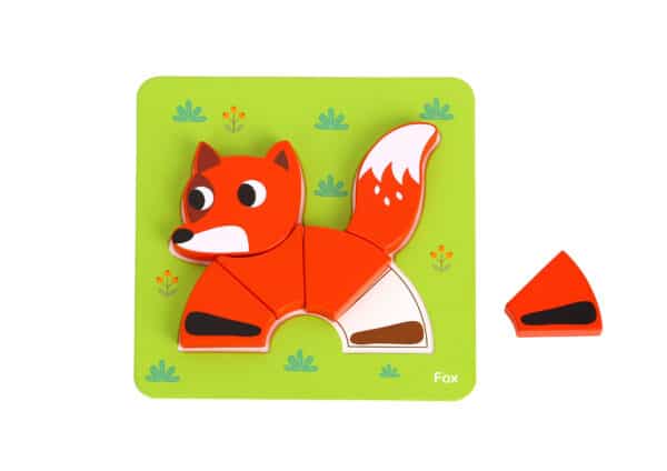 WOOPIE GREEN Układanka Drewniana Klocki Zwierzątka Montessori FSC 34el. - 009