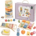 Drewniany Box Edukacyjny Viga 18-24m – Zestaw Sensoryczny Montessori - 001