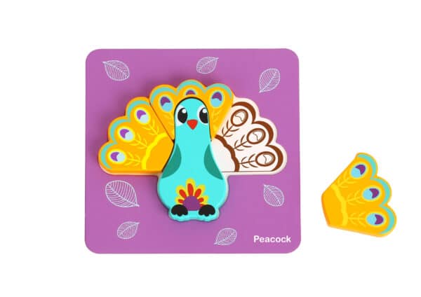 WOOPIE GREEN Układanka Drewniana Klocki Zwierzątka Montessori FSC 34el. - 010