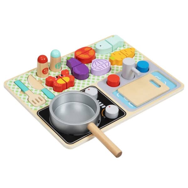 TOOKY TOY Drewniana Kuchnia z Akcesoriami - Zestaw Małego Kucharza - 005
