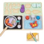 TOOKY TOY Drewniana Kuchnia z Akcesoriami - Zestaw Małego Kucharza - 006