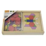 VIGA Drewniana Mozaika Geometryczna Klocki Dienesa Układanka Logiczna Montessori148 el - 005