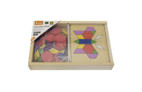 VIGA Drewniana Mozaika Geometryczna Klocki Dienesa Układanka Logiczna Montessori148 el - 005