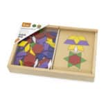VIGA Drewniana Mozaika Geometryczna Klocki Dienesa Układanka Logiczna Montessori148 el - 006