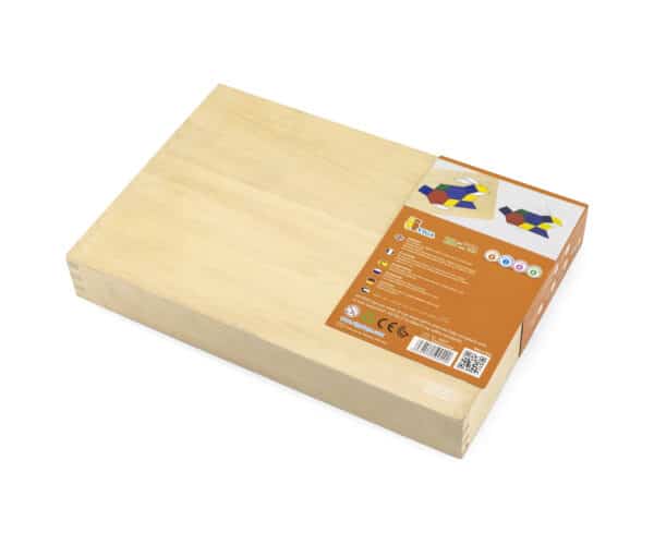 VIGA Drewniana Mozaika Geometryczna Klocki Dienesa Układanka Logiczna Montessori148 el - 007