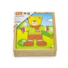 VIGA Drewniane Puzzle Układanka Edukacyjna Ubierz Misia Chłopca - 006