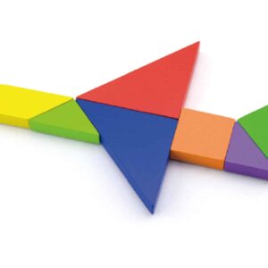 Zestaw Logiczny Tangram Drewniany z Kartami Wzorów FSC Viga - 003