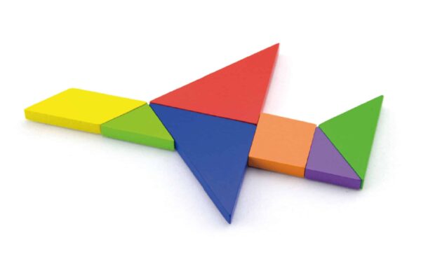Zestaw Logiczny Tangram Drewniany z Kartami Wzorów FSC Viga - 003