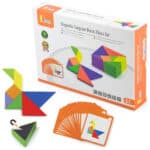Zestaw Logiczny Tangram Drewniany z Kartami Wzorów FSC Viga - 007
